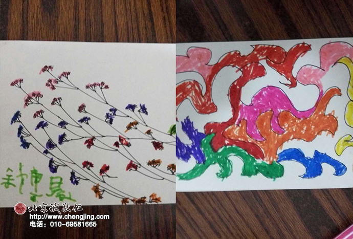 第一次涂，筆都還拿不好，涂得一團(tuán)團(tuán)的特別可愛。