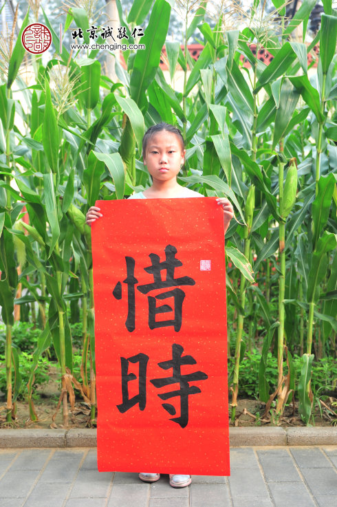 
樸同學，8歲，習書2年，習作「惜時」